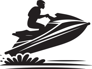 jet ski vector silhouette illustration logo