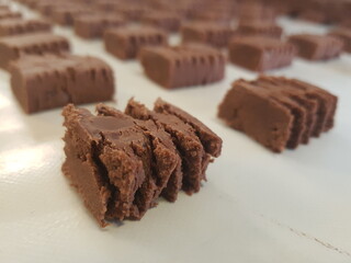 Snack Sized Chocolate Brownie production