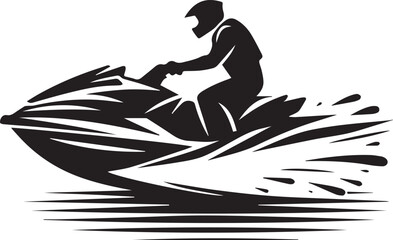 jet ski vector silhouette illustration