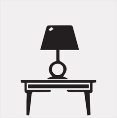 Obraz premium table lamp vector silhouette on a white background