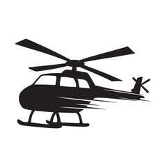 helicopter silhouette design. air transportation sign and symbol. military airplane.