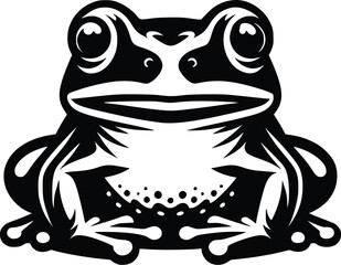 Simple and minimalist frog logo icon vector silhouette illustration