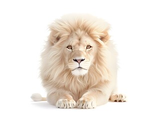 Fototapeta premium Majestic Watercolor Lion on White Background for Nursery Art