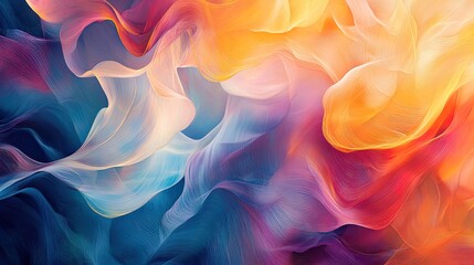 Obraz premium Dynamic Flow: Artistic Poster of Graceful Lines and Colors for a Sporty Interior, Evoking Movement and Ethereal Ambiance