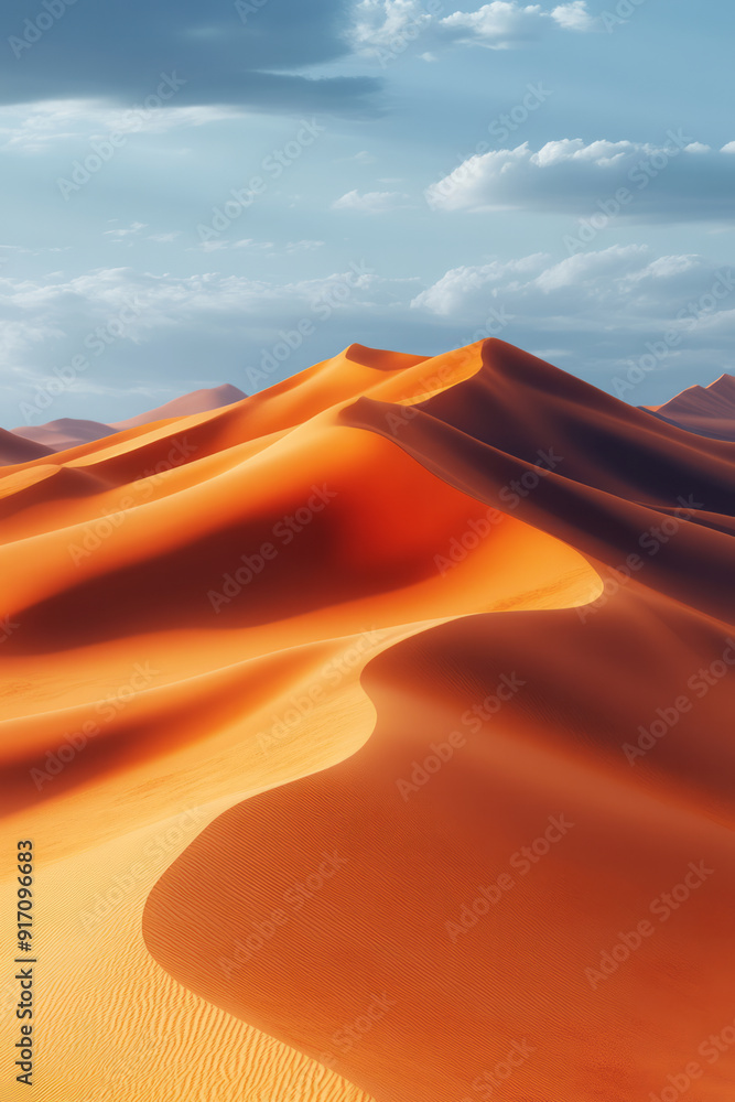Aufkleber an abstract pattern of silky desert dunes, with shadows and highlights creating depth in warm colors