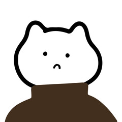 Adorable Cat Character in Turtleneck Vector | Cute Minimalist Design