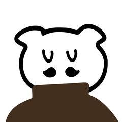 Sweet Pig Character in Turtleneck Vector | Cute Minimalist Design