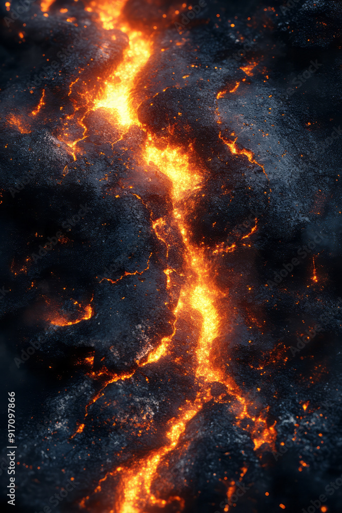 Aufkleber a mystical forest where the embers released by a dying fire transform into fireflies, each carrying 