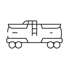 railway tank hydrogen transportation line icon vector. railway tank hydrogen transportation sign. isolated contour symbol black illustration