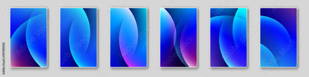Poster blue geometric abstract background with overlap layer shapes creative design concept suit for mobile