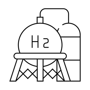 recommend clip art: storage hydrogen tank line icon vector. storage hydrogen tank sign. isolated contour symbol black illustration
