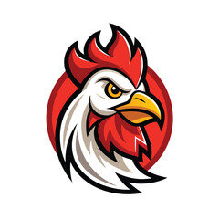 Chicken Mascot Logo Design with Modern illustration Concept Style for Badge, Emblem and T Shirt Printing