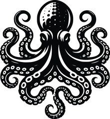 octopus line art vector,  octopus icon silhouette vector illustration © RSDESIGN