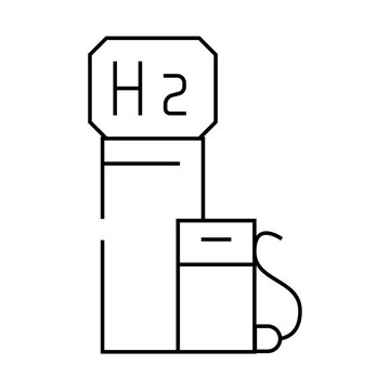 recommend clip art: hydrogen gas station line icon vector. hydrogen gas station sign. isolated contour symbol black illustration