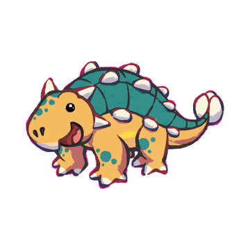recommend clip art: cute cartoon ankylosaurus dinosaur vector illustration for children