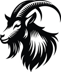 Goat silhouette icon symbol logo black design vector illustration