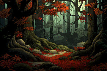 Maple Tree Grove background illustration