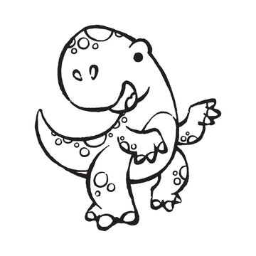 recommend clip art: ute cartoon tyrannosaurus rex t rex dinosaur line art vector illustration for children