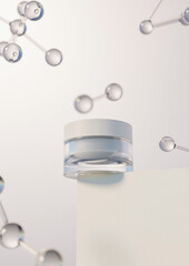 A cosmetics mock-up image file. Lotion and moisturizer product mock-up image. Face cream product.
