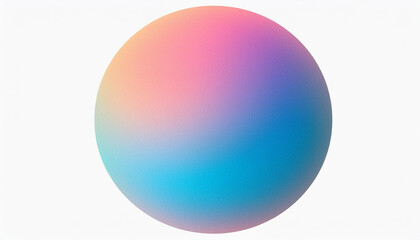 Vibrant Gradient Sphere on White Background. Abstract Pastel Hues of Pink, Blue, and Purple. Soft, Ethereal Glow Minimalistic Design for Modern Art and Tech Themed Projects