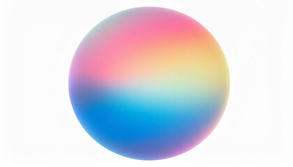 Vibrant Gradient Sphere on White Background. Abstract Pastel Hues of Pink, Blue, and Purple. Soft, Ethereal Glow Minimalistic Design for Modern Art and Tech Themed Projects