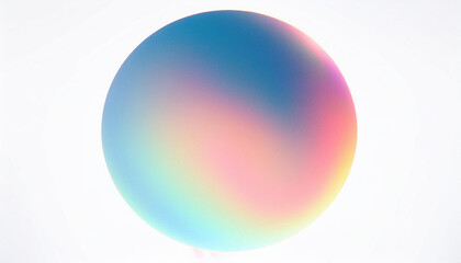 Vibrant Gradient Sphere on White Background. Abstract Pastel Hues of Pink, Blue, and Purple. Soft, Ethereal Glow Minimalistic Design for Modern Art and Tech Themed Projects