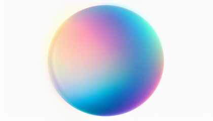 Vibrant Gradient Sphere on White Background. Abstract Pastel Hues of Pink, Blue, and Purple. Soft, Ethereal Glow Minimalistic Design for Modern Art and Tech Themed Projects