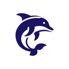 Dolphin jumping vector flat design