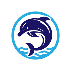 Dolphin jumping vector flat design