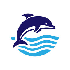 Dolphin jumping vector flat design