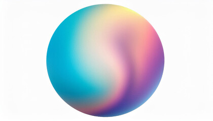 Vibrant Gradient Sphere on White Background. Abstract Pastel Hues of Pink, Blue, and Purple. Soft, Ethereal Glow Minimalistic Design for Modern Art and Tech Themed Projects
