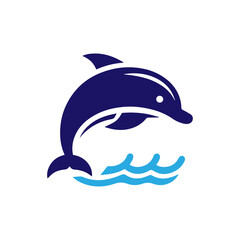 Dolphin jumping vector flat design
