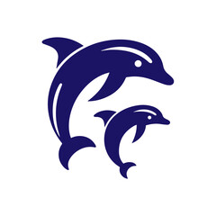 Dolphin jumping vector flat design