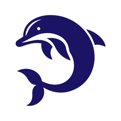 Fototapeta premium Dolphin jumping vector flat design