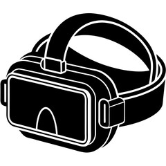 A virtual reality headset silhouette vector illustration