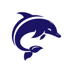 Dolphin jumping vector flat design