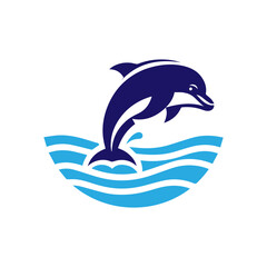 Dolphin jumping vector flat design