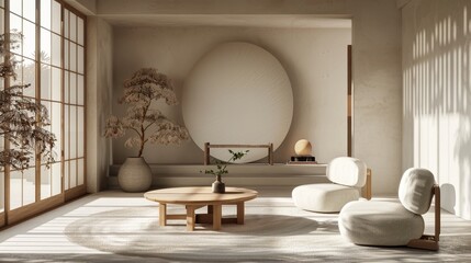 living room with japandi concept
