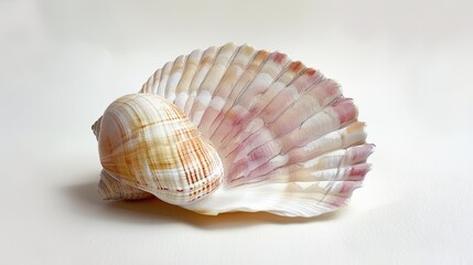 Obraz premium watercolor, minimalist, soft colors, seashell, white background