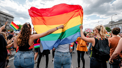 Vibrant Celebration at LGBTQ+ Pride Parade A Joyful Transgender and Drag Queen Individual Embracing Diversity and Inclusion at CSD