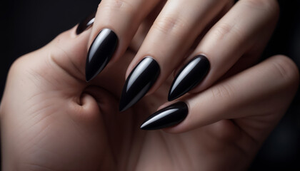 A hand with long pointed nails with Baroque style