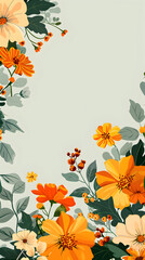 Marigold flower pattern background illustration