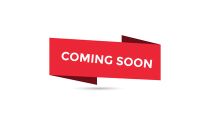 Coming soon button web banner templates. Vector Illustration 