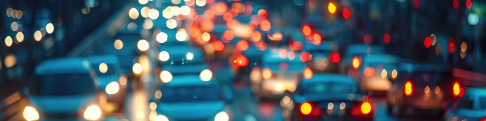 Defocused view of a congested traffic scene