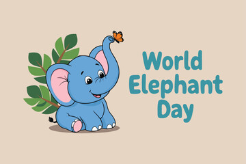 World Elephant Day vector illustration 