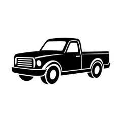 Pickup truck logo design silhouette vector illustration