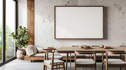 Mock up frame, cozy modern Dining Room interior