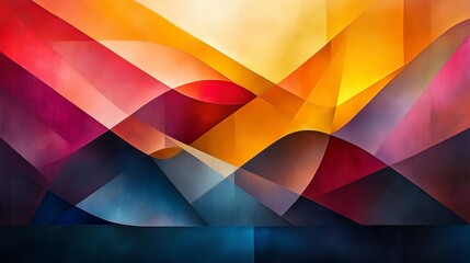 Obraz premium Abstract geometric colorful landscape with curved