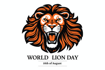 World Lion Day vector illustration