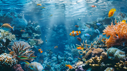 Naklejka premium Marine background with background illustration